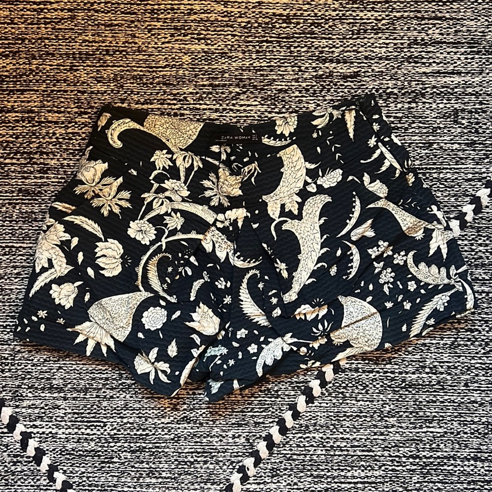 Blue and White patterned Zara shorts